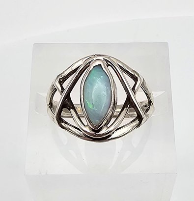 Opal Sterling Silver Ring Size 4.5 2.5 G