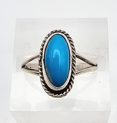 Native Turquoise Sterling Silver Ring Size 5.25 2.3 G