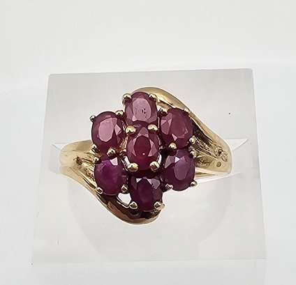 'ZRW' Ruby 14K Gold Cocktail Ring Size 4.5 3 G Approximately 1 TCW