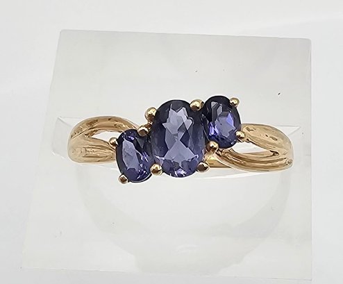 'ESX' Tourmaline 10K Gold Cocktail Ring Size 7 1.4 G Approximately 0.72 TCW