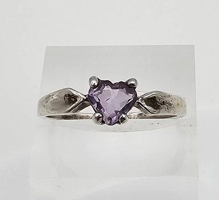 $ Amethyst Sterling Silver Cocktail Ring Size 8.5 2 G