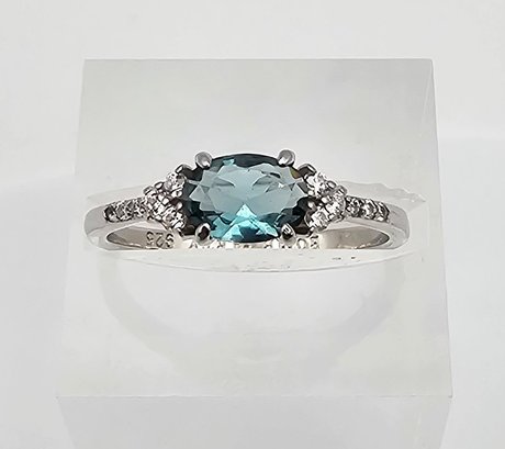 Bomb Party Topaz Sterling Silver Cocktail Ring Size 7 1.8 G