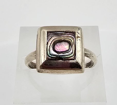 Abalone Sterling Silver Ring Size 7 2.3 G