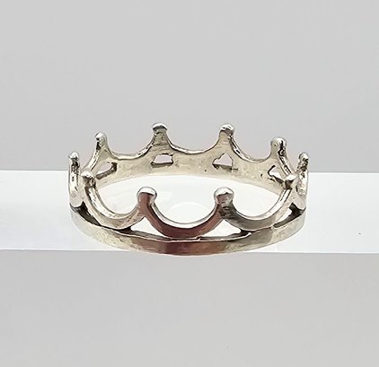 Sterling Silver Crown Ring Size 7 1.5 G