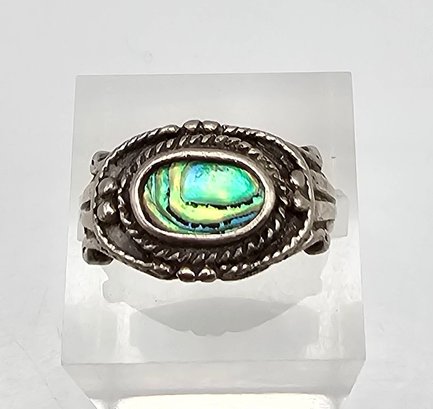 Abalone Sterling Silver Ring Size 6 5.8 G