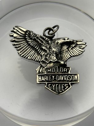 Sterling Silver Harley Davidson Motorcycle Eagle Pendant. 9.91 G.
