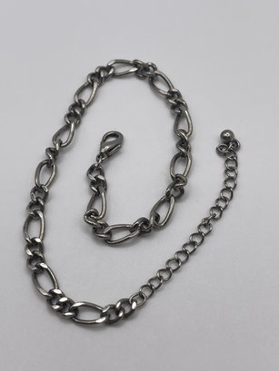 Sterling Bracelet With Extender, Link Chain  7.77g   11' Long