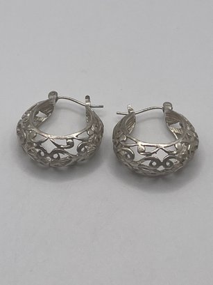 Sterling Quilted Earrings 5.00g