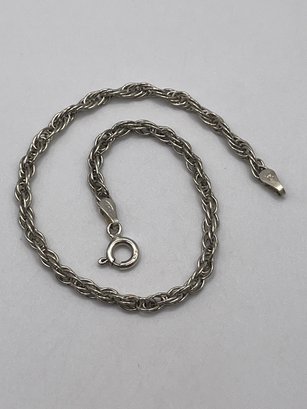 Italy - Sterling Rope Chain Bracelet   3.32g    7'long
