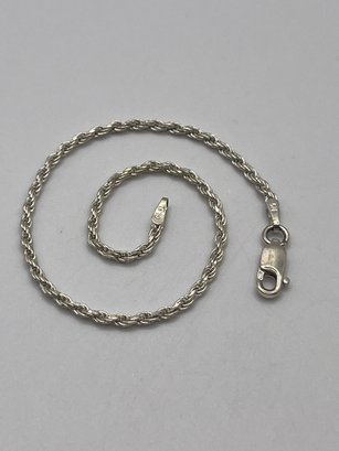 Sterling Rope Chain Bracelet 2.49g     7'