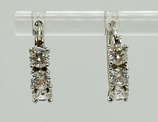 Sterling Small Hoops With Rhinestones 2.94g