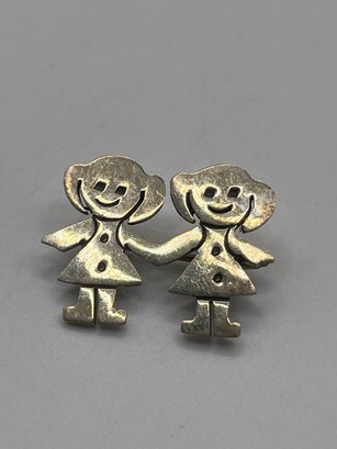 Mexico - Sterling Twin Girl Pin   3.72g