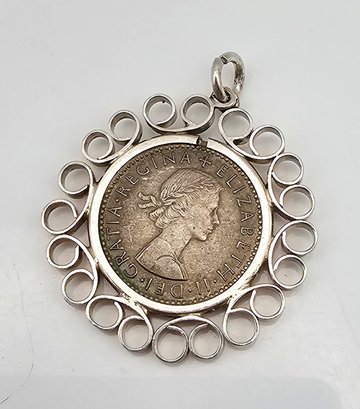 Sterling Silver Coin Pendant 6.1 G