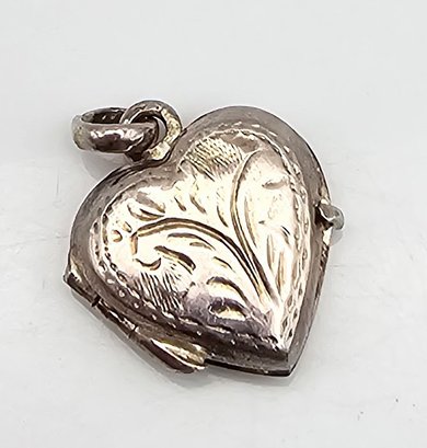 Sterling Silver Heart Locket Pendant 2.5 G