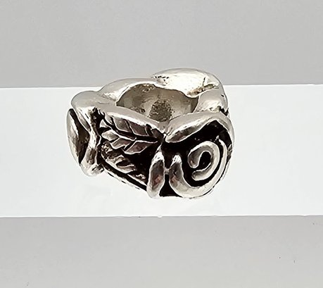 Sterling Silver Rose Charm 2.4 G