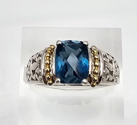 Topaz Sterling Silver Cocktail Ring Size 6 4.8 G Approximately 2 TCW
