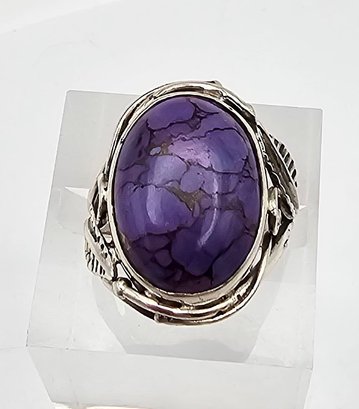 Dyed Agate Sterling Silver Ring Size 5 5.3 G