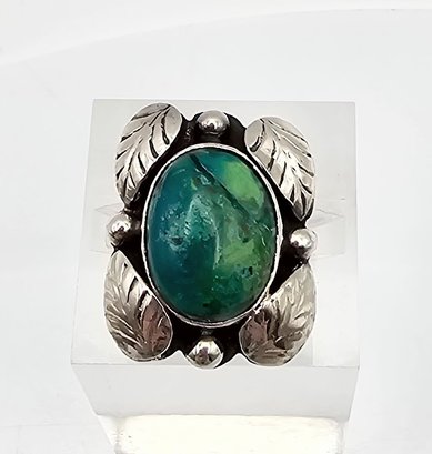 Native Nature Stone Sterling Silver Ring Size 5 4.5 G