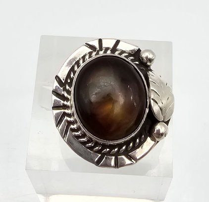 Native Brown Opal Sterling Silver Ring Size 4.5 4.9 G