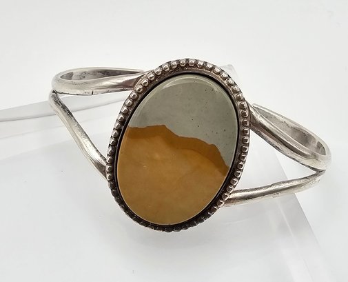 Native Jasper Sterling Silver Cuff Bracelet 28.9 G