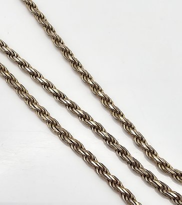 Sterling Silver Rope Chain Necklace 13.2 G
