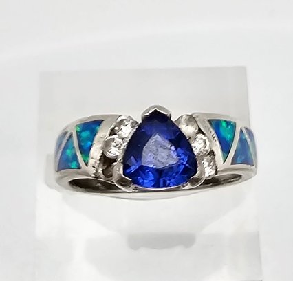 S Opal Cocktail Ring Size 6.75 5 G