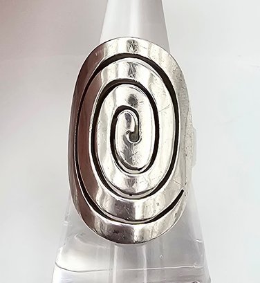 Mexico Sterling Silver Swirl Ring Size 8 11.3 G