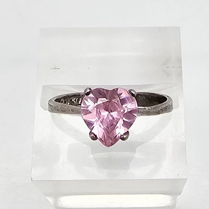 'SU' Tourmaline Sterling Silver Cocktail Ring Size 6.75 2.2 G