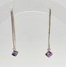 Amethyst Sterling Silver Threader Earrings 1 G