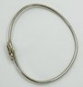 Sterling Bangle Bracelet With Heart Tension Clasp 6.00g
