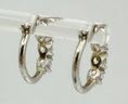 Sterling Small Hoops With Rhinestones 2.94g