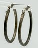 Large Oval Hoop Earrings With Yellow Rhinestones 2.43g