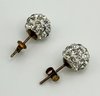 Sterling Sparkly Ball Earrings .88g
