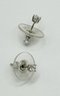 Sterling Stud Earrings With Clear Stone .58g
