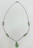 ATT-sterling Necklace With Jade Stones And Pendant 4.07g