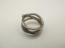 ALE Sterling Snake Ring With Clear Rhinestones 3.60g  Size 5