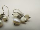 Sterling Earrings With Pearl Clusters 2.64g