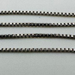 Sterling Silver Box Chain Adjustable Necklace, 2.99 G.
