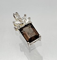 Smoky Quartz Sterling Silver Pendant 2 G