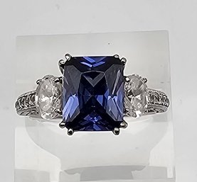 Vanna K Cubic Zirconia Sterling Silver Cocktail Ring Size 8 5.5 G