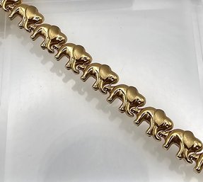 AUREFUN Turkey 14K Gold Elephant Bracelet 11.3 G