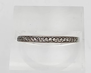 Rhinestone Sterling Silver Cocktail Ring Size 6.75  1 G