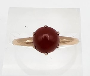 OB Carnelian 10K Gold Cocktail Ring Size 7.75 2.3 G