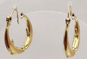ZZ 14K Gold Humpback Whale Earrings 1.7 G