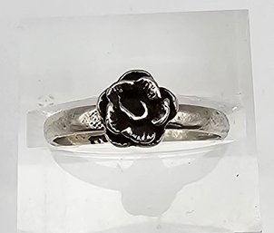 Sterling Silver Rose Ring Size 5.75 1.5 G