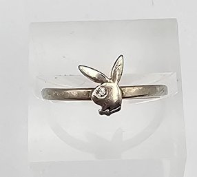 Sterling Silver Playboy Bunny Ring Size 6.5 1.4 G