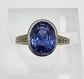 Sapphire 14K White Gold Cocktail Ring Size 2.5 4.5 G