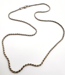 Sterling Silver Twisted Rope Necklace 5.5g