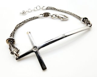 Sterling Signed Cross Bracelet 4.4g