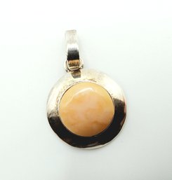 Sterling 950 Marbled Stone Pendant 1.1g